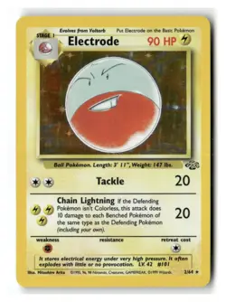 Electrode 2/64 Holo Rare Jungle Pokemon Lightly Played - Image 1