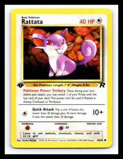 💥 RATTATA 1ST EDITION Non Holo # 66/82 | TEAM ROCKET SET | Pokemon 2000 Vintage - Image 1