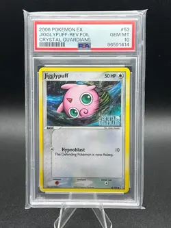 2006 Pokemon EX Crystal Guardians Reverse Holo Jigglypuff #53 PSA 10 Gem Mint - Image 1
