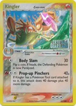 Lightly Played Kingler (Delta Species) - 22/100 - Rare - Reverse Holo Pokemon Cr - Image 1