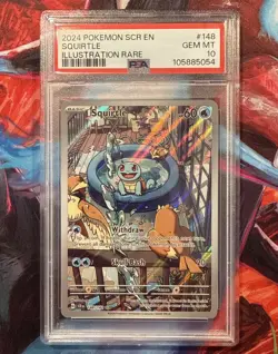 PSA 10 Squirtle 148/142 Stellar Crown Illustration Rare Pokemon TCG - Image 1