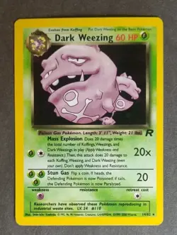 Rare Holographic Pokemon Team Rocket Set Dark Weezing 14/82 (Unlimited, English) - Image 1