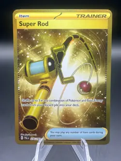 Super Rod 276/193 Pokemon TCG 2023 Secret Rare Gold Trainer Paldea Evolved - Image 1