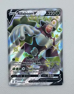 Rillaboom V SV105/SV122 Pokemon TCG Sword & Shield Shining Fates Full Art NM - Image 1