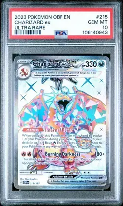 2023 POKEMON OBF EN-OBSIDIAN FLAMES ULTRA RARE #215 CHARIZARD EX PSA 10 - Image 1