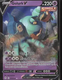 Pokemon TCG - Golurk V 070/203 Holo Rare V Evolving Skies - 1038 - Image 1