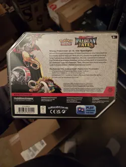 Pokemon TCG Scarlet & Violet Paldean Fates Great Tusk EX Tin (Factory Sealed) - Image 2