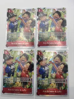 Bandai One Piece Card Game Ace & Sabo & Luffy OP13-007 English x4 play set - Image 1