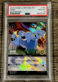 Disney Lorcana Genie On the Job (Enchanted) the First Chapter PSA 10 Gem Mint - Image 1