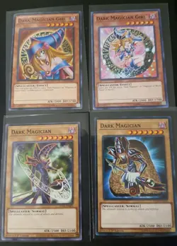 4 Card Dark Magician & Dark Magician Girl Common Non Holo YuGiOh TCG NM - Image 1