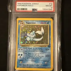 Pokemon TCG Vaporeon Jungle Set Holo Rare Card PSA 8 NM-Mint 12/64 Slab - Image 1