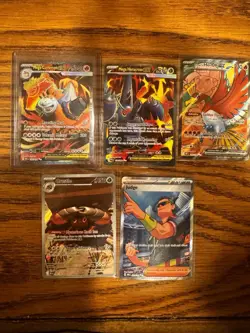 Pokemon Card Lot 5 English IR ex full art mint Crustle Ho Oh Etc - Image 1