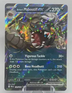 Pokemon Destined Rivals TCG Trading Card Arvens Mabosstiff EX #139 Holo Foil Nm - Image 1