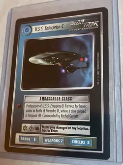 Star Trek CCG 1E AU USS ENTERPRISE-C RARE Card NEVER PLAYED - Image 1