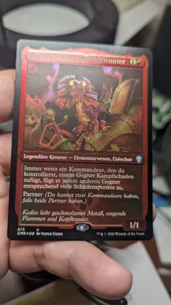 1x Etched Foil GERMAN Kediss Emberclaw Familiar NM - MTG CMR Magic MTG x1 - Image 1