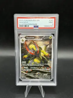 2025 Pokemon BLK EN #147/086 Haxorus Special Illustration Rare PSA 9 MINT - Image 1