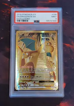 2016 Pokemon TCG Dragonite EX Full Art PSA 9 XY Evolutions - Image 1