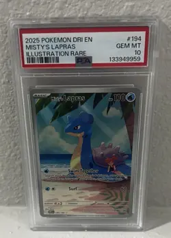 2025 Pokemon Destined Rivals Misty’s Lapras 194/182 Illustration Rare PSA 10 💎 - Image 5