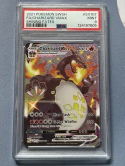 Charizard VMAX SV107 PSA 9 🔥 Shining Fates Shiny Charizard Pokemon Card - Image 1