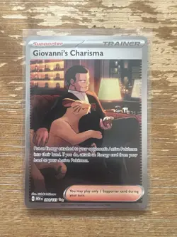 Pokemon TCG Giovanni's Charisma Holo Card 204/165 Scarlet & Violet 151 Series - Image 1