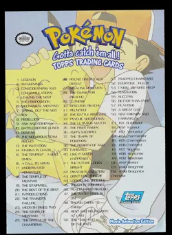 Pokemon Card - Pokemon Checklist Topps Movie Animation Edition Blue Logo - Image 2