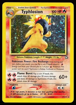 Typhlosion 17/111 Holo Rare Neo Genesis Pokemon Card - Image 1