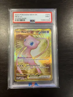 2023 POKEMON MEW EN-151 HYPER RARE #205 MEW EX PSA 9 MINT - Image 4