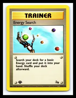 💥 TRAINER ENERGY SEARCH 1ST EDITION Non Holo # 59/62 | FOSSIL SET Pokemon - Image 1