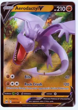 Aerodactyl V Ultra Rare SWSH11: Lost Origin 092/196 NM Pokemon TCG - Image 1