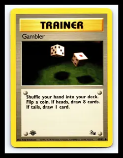 💥 TRAINER GAMBLER 1ST EDITION Non Holo # 60/62 | FOSSIL SET Pokemon 1999 - Image 1