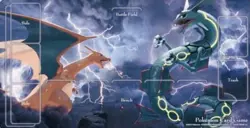 Pokemon Center Rayquaza, Charizard “Dark Fight” Playmat Sleeves &Keychains New! - Image 2
