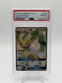 2019 Pokemon SM Hidden Fates Leafeon GX Shiny Vault SV46/SV94 PSA 10 - Image 1