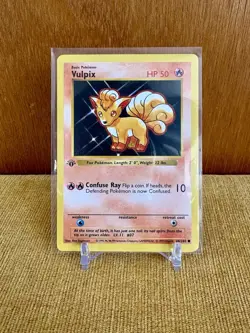 Pokemon TCG Vulpix Base Set 68/102 Shadowless 1st Edition MP - Image 1