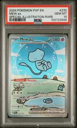 2024 POKEMON PAF EN-PALDEAN FATES SPECIAL ILLUSTRATION RARE #232 MEW EX PSA 10 - Image 1