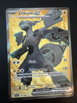 Pokemon TCG Zekrom EX 158/086 Ultra Rare Black Bolt SV - Image 1
