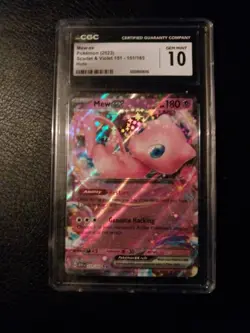 Pokemon Mew ex Holo 151/165 Scarlet & Violet 151 Graded CGC 10 Gem Mint - Image 1