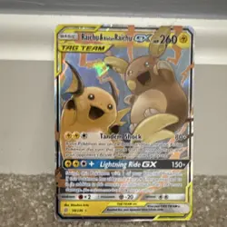 Pokemon Raichu & Alolan Raichu GX TAG TEAM 54/236 SM-Unified Minds Holo 260 HP - Image 1
