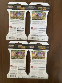 Pokemon Evolving Skies New Sealed Sleeved Blister Booster x4 Packs SYLVEON - Image 2
