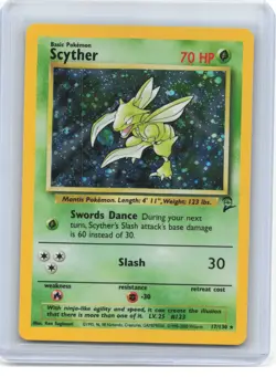 2000 Pokemon—Scyther #17/130 Base Set 2—Holo Rare Holo (Lightly Played) - Image 1