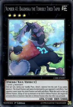 Number 41: Bagooska the Terribly Tired Tapir 1st Super CIBR-EN097 Yu-Gi-Oh! - Image 1