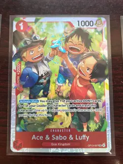 Ace & Sabo & Luffy OP13-007 SR Carrying on His Will ONE PIECE Card Game - Image 1