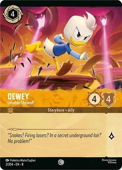 Disney Lorcana TCG - Reign of Jafar Dewey - Lovable Showoff 112/204 FOIL - Image 1