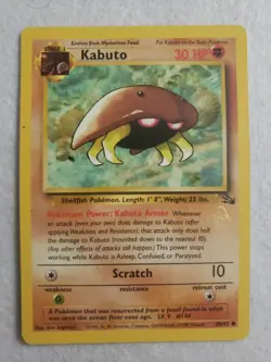 Kabuto Gold W Stamp Stamped Pokemon Card - WOTC Promo - Fossil - 50/62 - Image 1