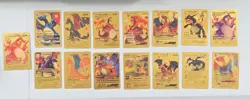 Pokemon Charizard Gold Foil Fan Art Cards - (30) Card Lot - 100% to Charity - Image 1