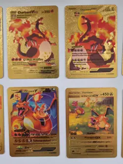 Pokemon Charizard Gold Foil Fan Art Cards - (30) Card Lot - 100% to Charity - Image 3