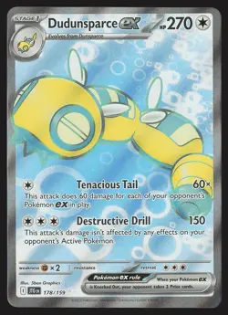 SV09: Journey Together Dudunsparce ex #178/159 Ultra Rare Pokemon Card - Image 1