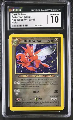 CGC 10 GEM MINT Dark Scizor 2002 Neo Destiny 9/105 Holo Pokemon Card - Image 1