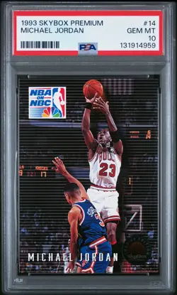 1993 SKYBOX MICHAEL JORDAN Premium Card Chicago Bulls #14 PSA 10 GEM MINT - Image 1