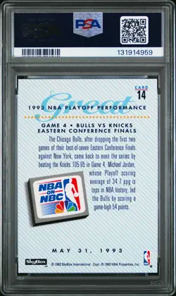 1993 SKYBOX MICHAEL JORDAN Premium Card Chicago Bulls #14 PSA 10 GEM MINT - Image 2