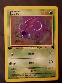 Vintage Pokemon Card Zubat 1st edition #70 Team Rocket - Image 1